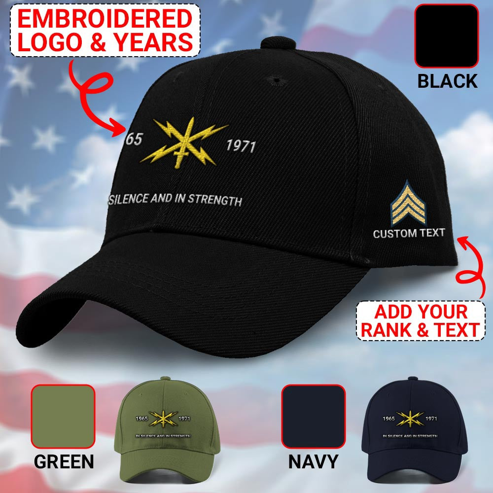 Us Army Veteran Caps, Customized Army Cyber Corps Embroidered Cap, Embroidered Dad Hat