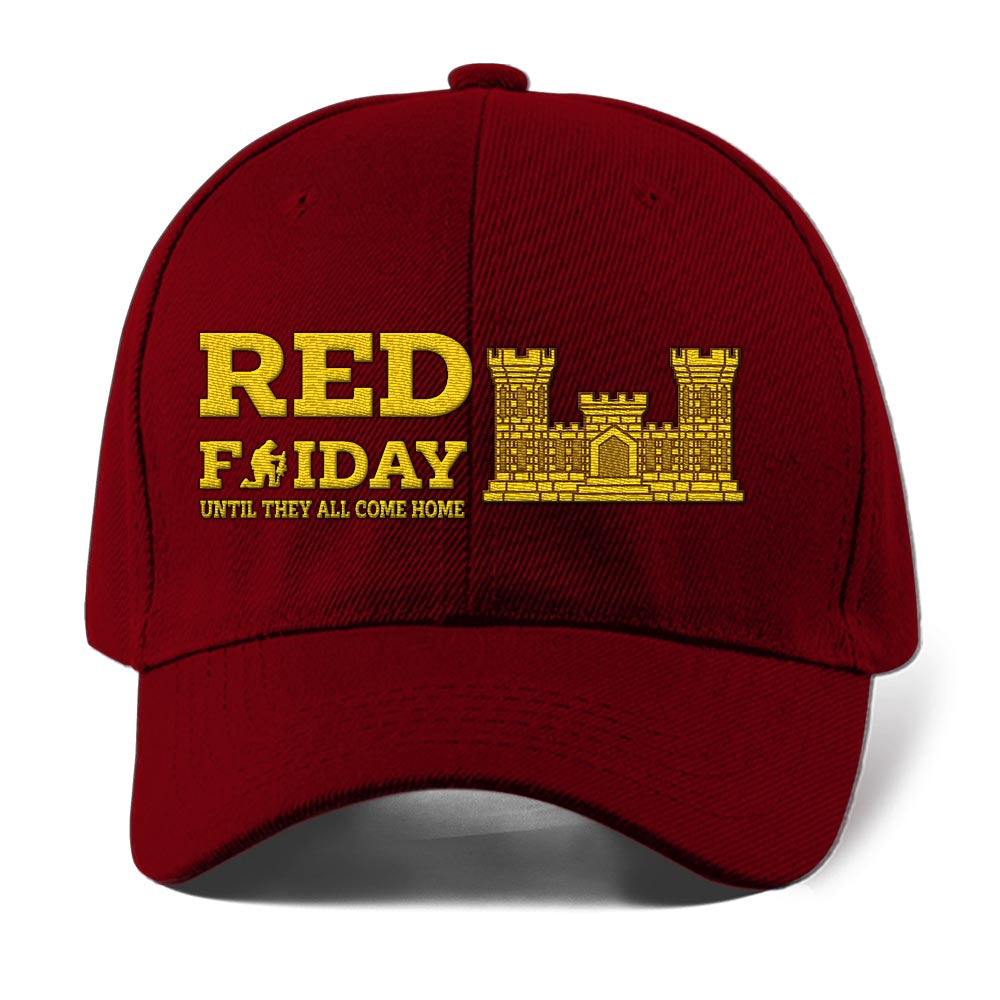 Us Army Veteran Caps, Customized  Army Red Friday Until They All Come Home Embroidered Cap, Embroidered Dad Hat
