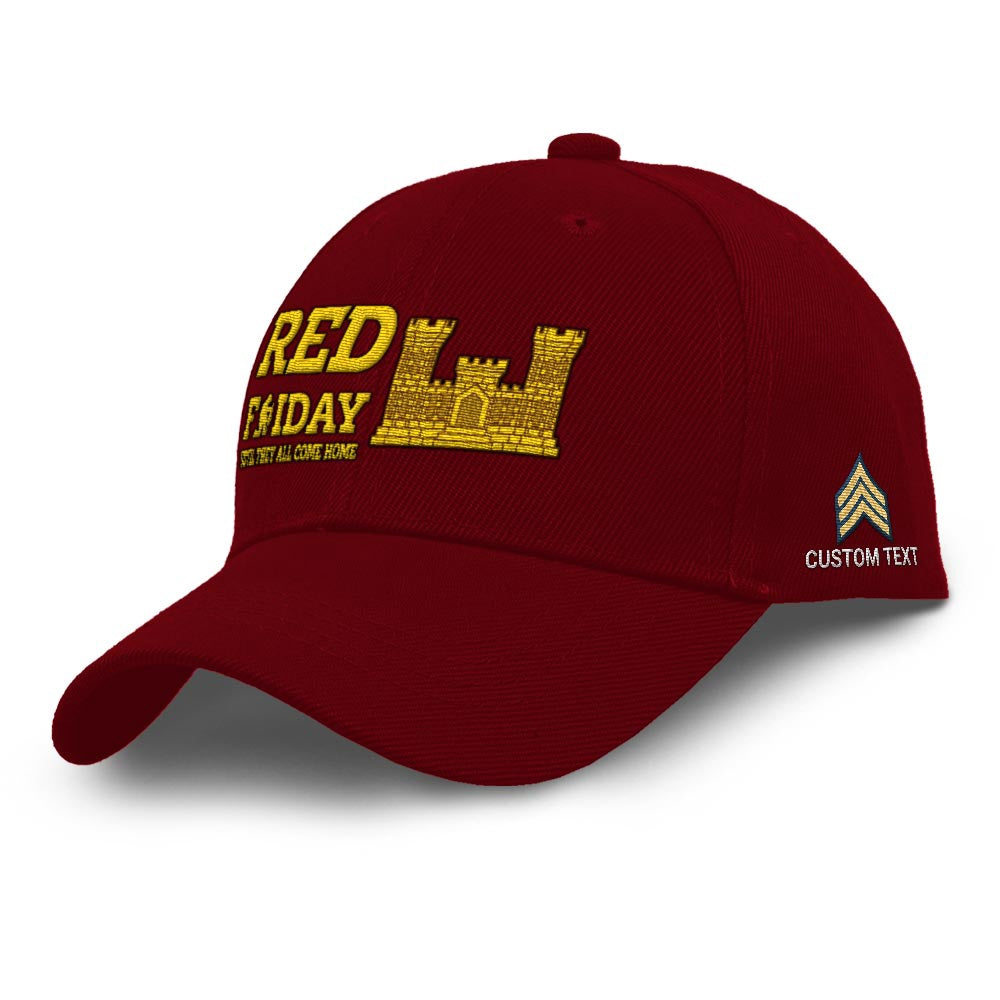 Us Army Veteran Caps, Customized  Army Red Friday Until They All Come Home Embroidered Cap, Embroidered Dad Hat