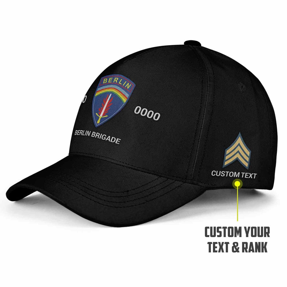 Us Army Veteran Caps, Customized  Army Units Berlin Brigade Embroidered Cap, Embroidered Dad Hat