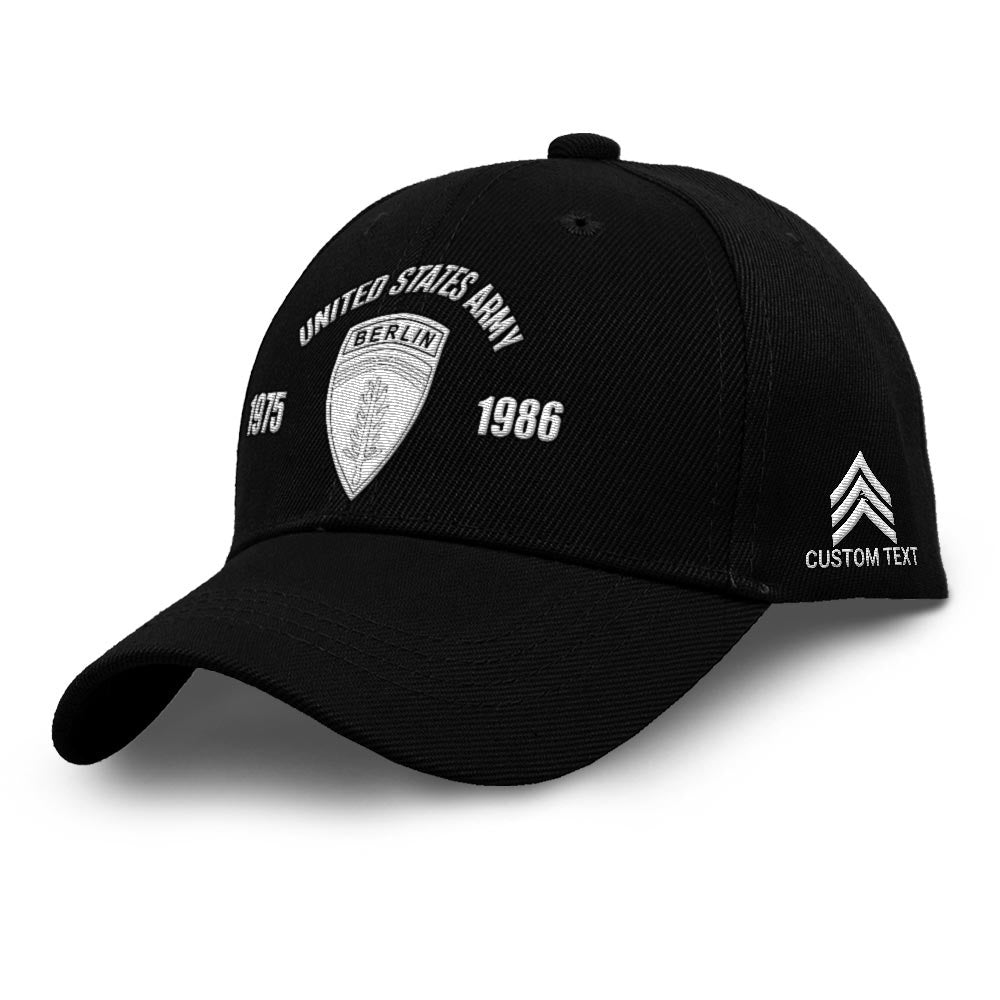Us Army Veteran Caps, Customized  Army Units Berlin Embroidered Cap, Embroidered Dad Hat