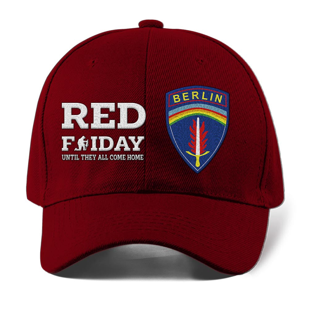 Us Army Veteran Caps, Customized  Army Units Red Friday Until They All Come Home Embroidered Cap, Embroidered Dad Hat
