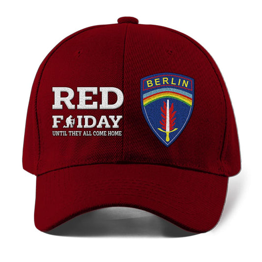 Us Army Veteran Caps, Customized  Army Units Red Friday Until They All Come Home Embroidered Cap, Embroidered Dad Hat