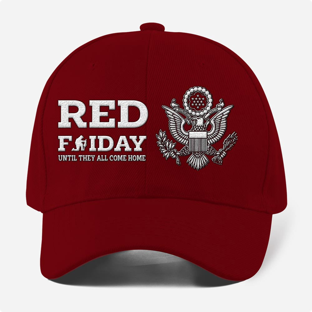 Us Army Veteran Caps, Customized Combo 25 Red Friday Until They All Come Home Embroidered Cap, Embroidered Dad Hat