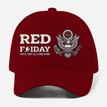 Us Army Veteran Caps, Customized Combo 25 Red Friday Until They All Come Home Embroidered Cap, Embroidered Dad Hat
