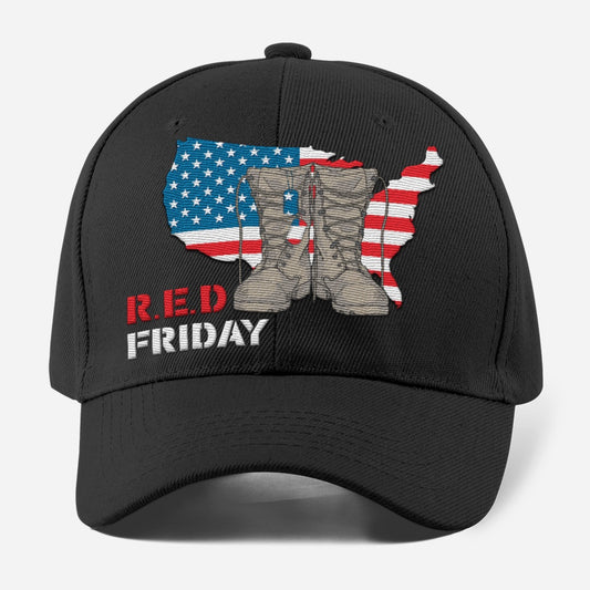 Us Army Veteran Caps, Customized Custom US Army Red Friday On Friday We Wear American Flags Embroidered Cap, Embroidered Dad Hat