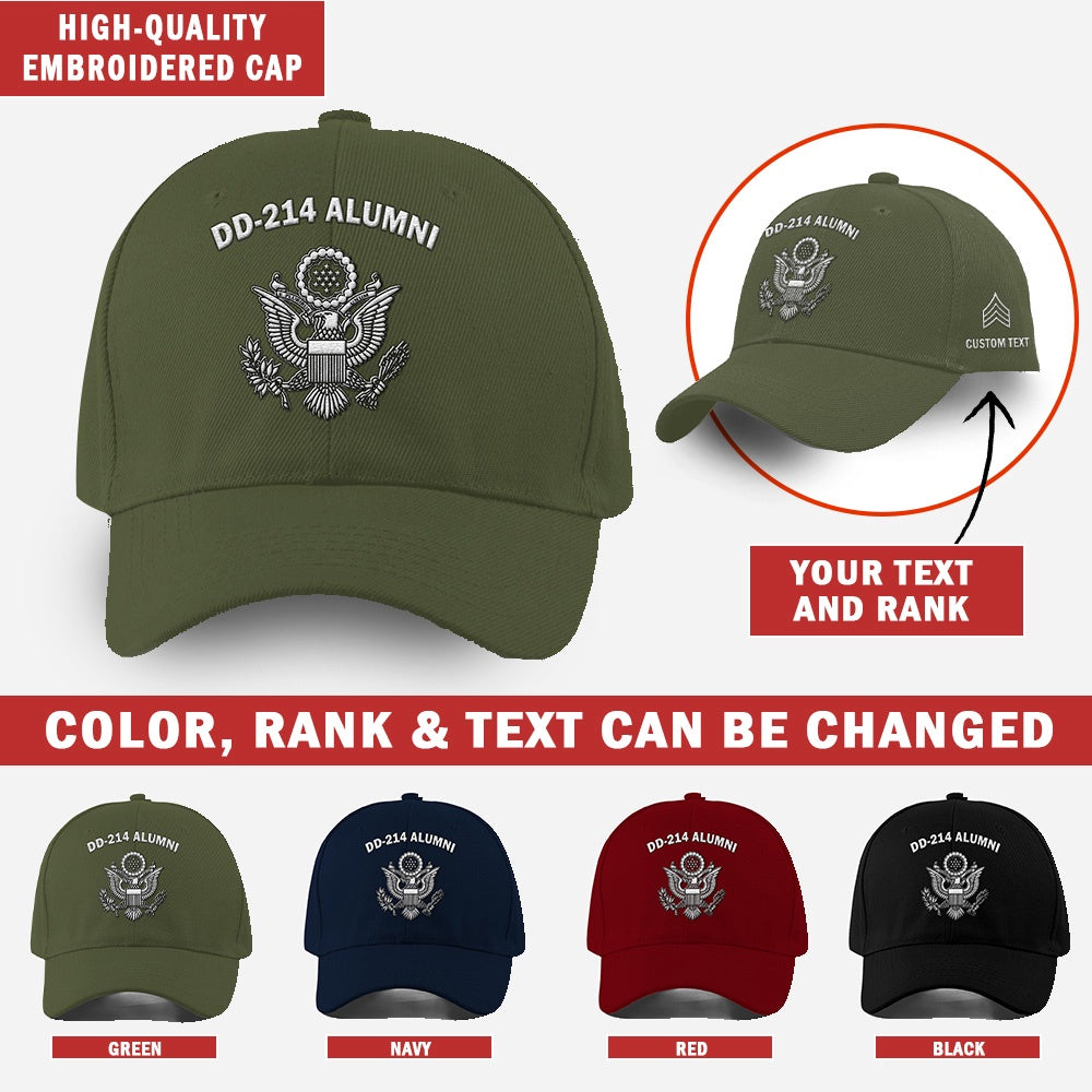 Us Army Veteran Caps, Customized  Dd 214 Alumni United States Army Embroidered Cap, Embroidered Dad Hat