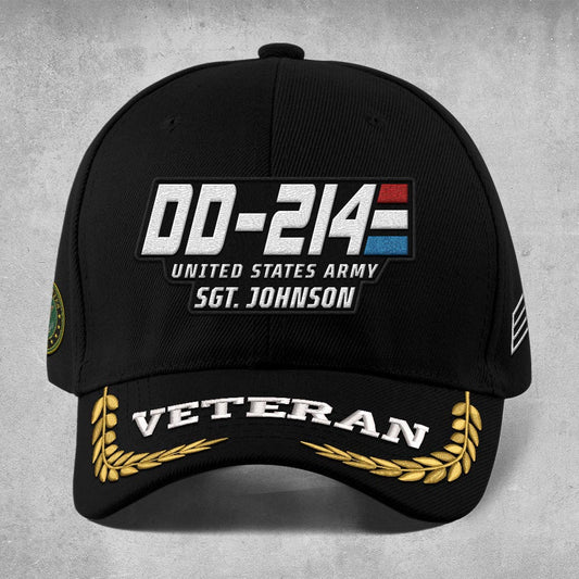 Us Army Veteran Caps, Customized  Dd 214 For Us Veteran Embroidered Cap, Embroidered Dad Hat
