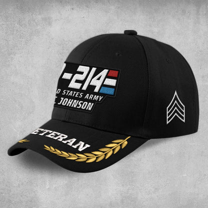 Us Army Veteran Caps, Customized  Dd 214 For Us Veteran Embroidered Cap, Embroidered Dad Hat