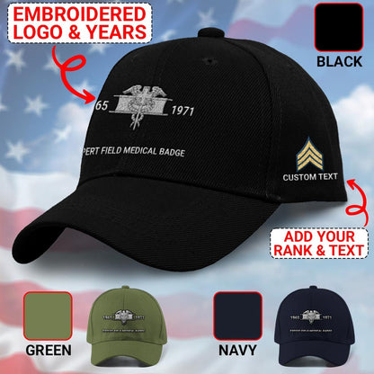 Us Army Veteran Caps, Customized Expert Field Medical Embroidered Cap, Embroidered Dad Hat