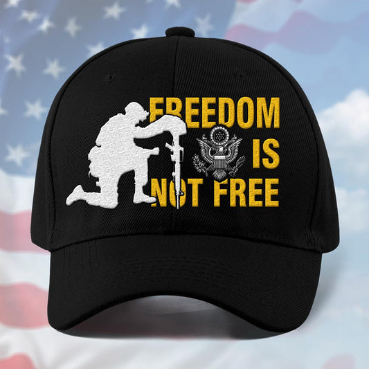 Us Army Veteran Caps, Customized Freedom Is Not Free Embroidered Cap, Embroidered Dad Hat