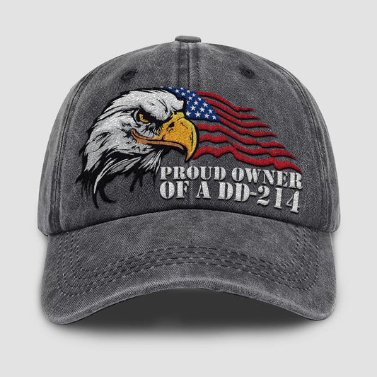 Us Army Veteran Caps, Customized Proud Owner Of A DD 214 Flag American Embroidered Cap, Embroidered Dad Hat