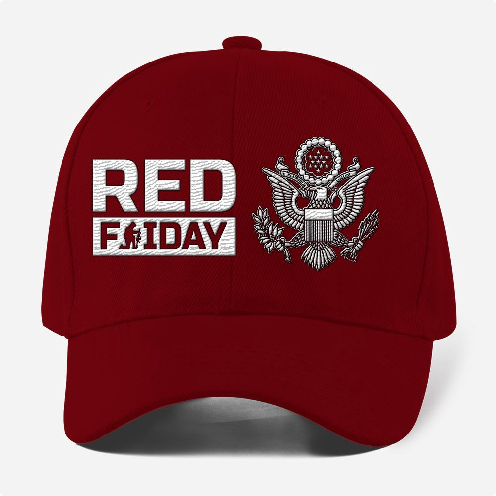 Us Army Veteran Caps, Customized Red Friday Embroidered Cap, Embroidered Dad Hat