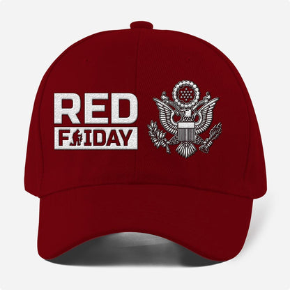 Us Army Veteran Caps, Customized Red Friday Embroidered Cap, Embroidered Dad Hat