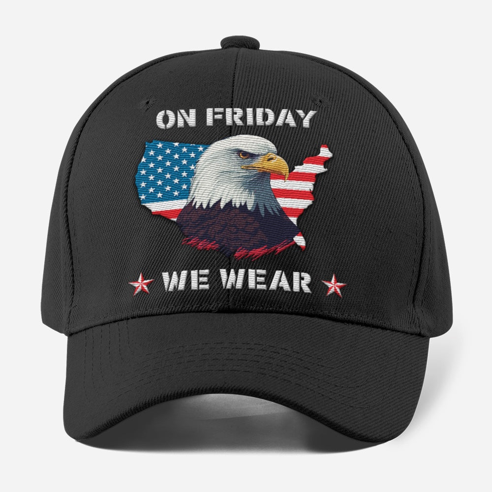 Us Army Veteran Caps, Customized  Red Friday Flag American We Wear Embroidered Cap, Embroidered Dad Hat