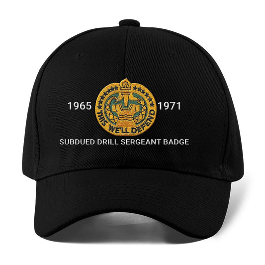 Us Army Veteran Caps, Customized Subdued Drill Sergeant Badge Embroidered Cap, Embroidered Dad Hat