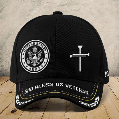 Us Army Veteran Caps, Customized  US ArmyGod Bless Us Veteran Embroidered Cap, Embroidered Dad Hat