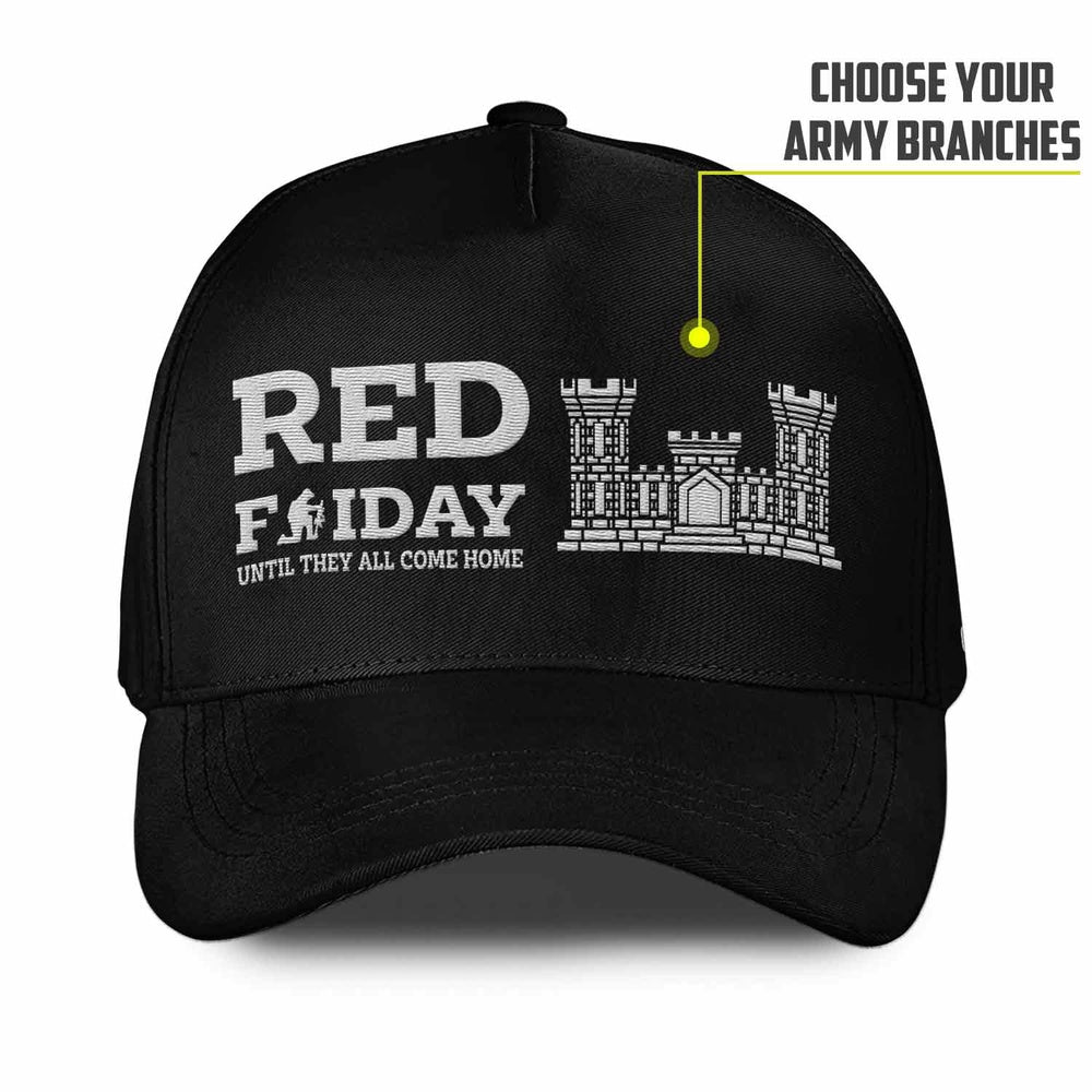 Us Army Veteran Caps, Customized  US Army Branches Red Friday Until They All Come Home Embroidered Cap, Embroidered Dad Hat