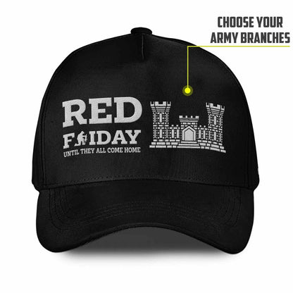 Us Army Veteran Caps, Customized  US Army Branches Red Friday Until They All Come Home Embroidered Cap, Embroidered Dad Hat