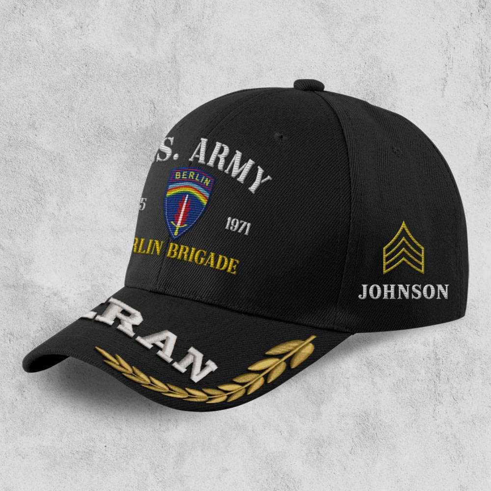 Us Army Veteran Caps, Customized  US Army Divisions Berlin Brigade Embroidered Cap, Embroidered Dad Hat