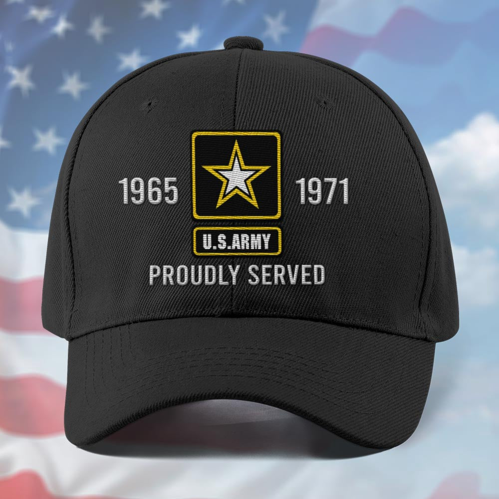 Us Army Veteran Caps, Customized  US Army Logo Proudly Served Embroidered Cap, Embroidered Dad Hat