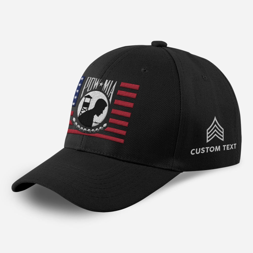 Us Army Veteran Caps, Customized  US Army Pow Mia Flag American Embroidered Cap, Embroidered Dad Hat