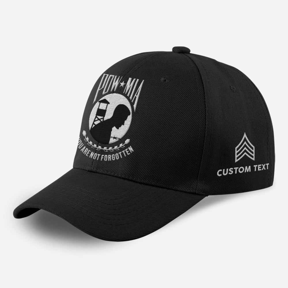 Us Army Veteran Caps, Customized  US Army Pow Mia You Are Not Forgotten Embroidered Cap, Embroidered Dad Hat
