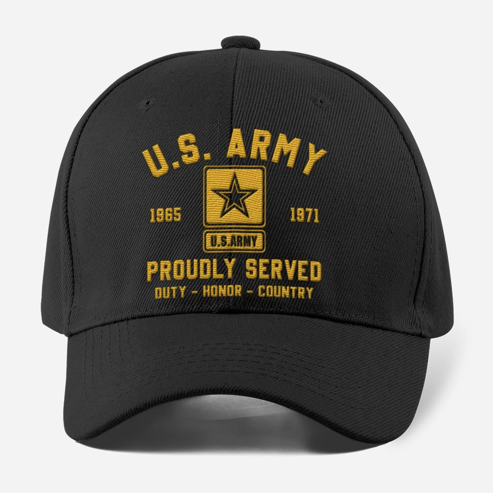 Us Army Veteran Caps, Customized  US Army Proudly Served Duty Embroidered Cap, Embroidered Dad Hat