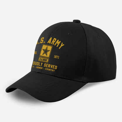 Us Army Veteran Caps, Customized  US Army Proudly Served Duty Embroidered Cap, Embroidered Dad Hat