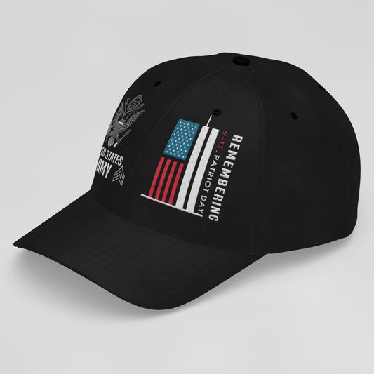 Us Army Veteran Caps, Customized  US Army Remembering 911 Patriot Day Tribute Embroidered Cap, Embroidered Dad Hat