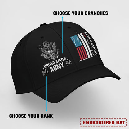 Us Army Veteran Caps, Customized  US Army Remembering 911 Patriot Day Tribute Embroidered Cap, Embroidered Dad Hat