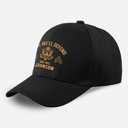 Us Army Veteran Caps, Customized  US Army This We'll Defend Embroidered Cap, Embroidered Dad Hat