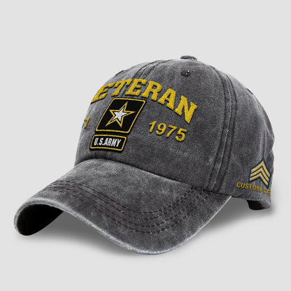 Us Army Veteran Caps, Customized US Army United States Veteran Emblem Embroidered Cap, Embroidered Dad Hat