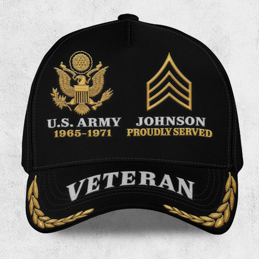 Us Army Veteran Caps, Customized  US Army Veteran Proudly Served Logo Embroidered Cap, Embroidered Dad Hat