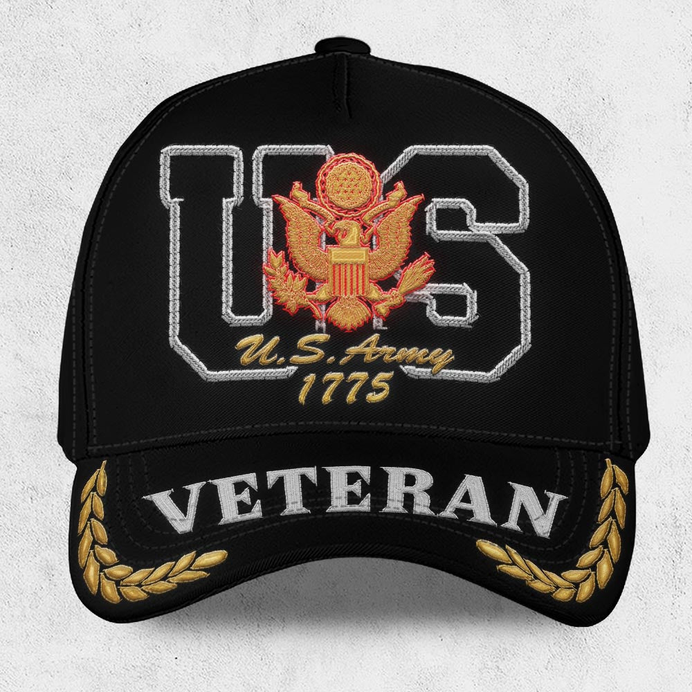 Us Army Veteran Caps, Customized  US Army Veteran Rank Logo Proudly Served Embroidered Cap, Embroidered Dad Hat