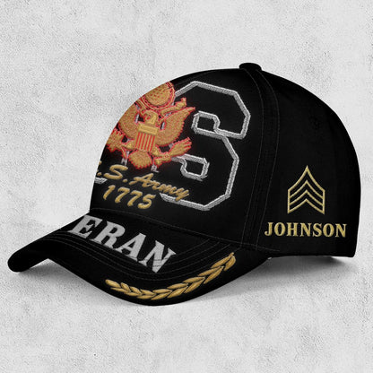 Us Army Veteran Caps, Customized  US Army Veteran Rank Logo Proudly Served Embroidered Cap, Embroidered Dad Hat