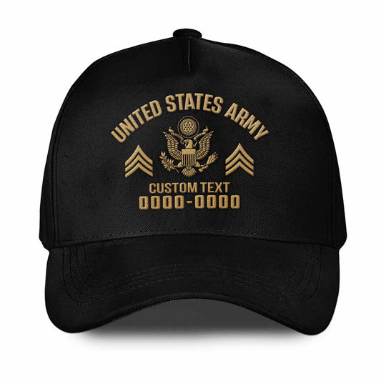 Us Army Veteran Caps, Customized  US Veteran Branches And Rank Embroidered Cap, Embroidered Dad Hat