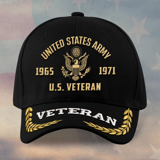 Us Army Veteran Caps, Customized  US Veteran Proudly Served Logo Rank And Year Embroidered Cap, Embroidered Dad Hat
