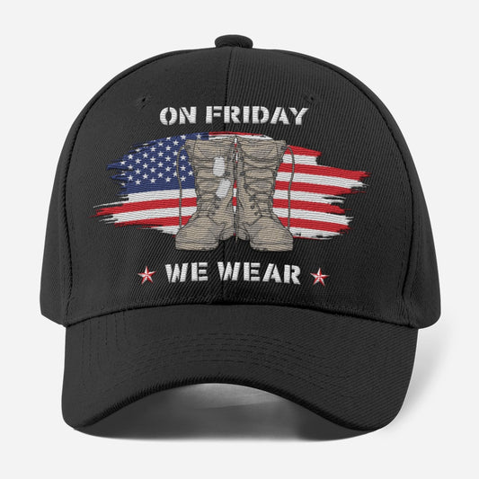 Us Army Veteran Caps, Customized  US Veteran Red Friday On Friday We Wear Embroidered Cap, Embroidered Dad Hat