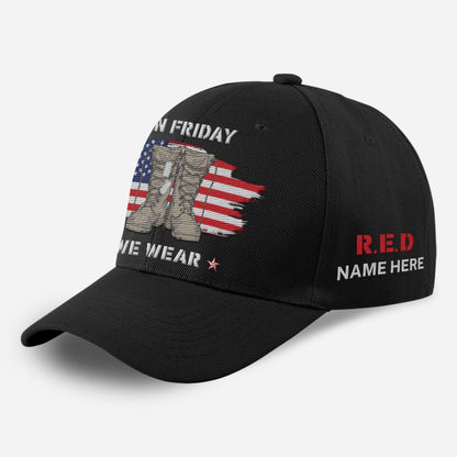 Us Army Veteran Caps, Customized  US Veteran Red Friday On Friday We Wear Embroidered Cap, Embroidered Dad Hat