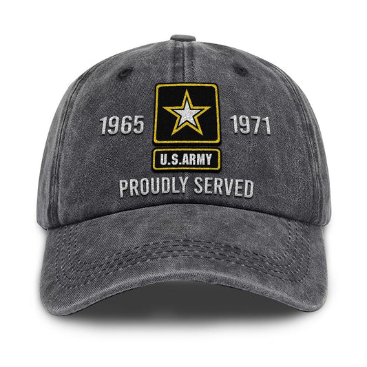 Us Army Veteran Caps, Customized  United States Army Proudly Served Embroidered Cap, Embroidered Dad Hat
