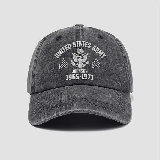 Us Army Veteran Caps, Customized  United States Army Rank Embroidered Cap, Embroidered Dad Hat
