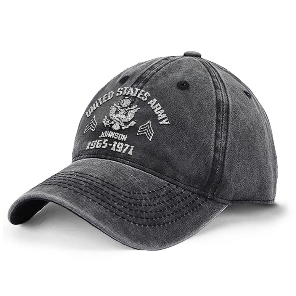 Us Army Veteran Caps, Customized  United States Army Rank Embroidered Cap, Embroidered Dad Hat