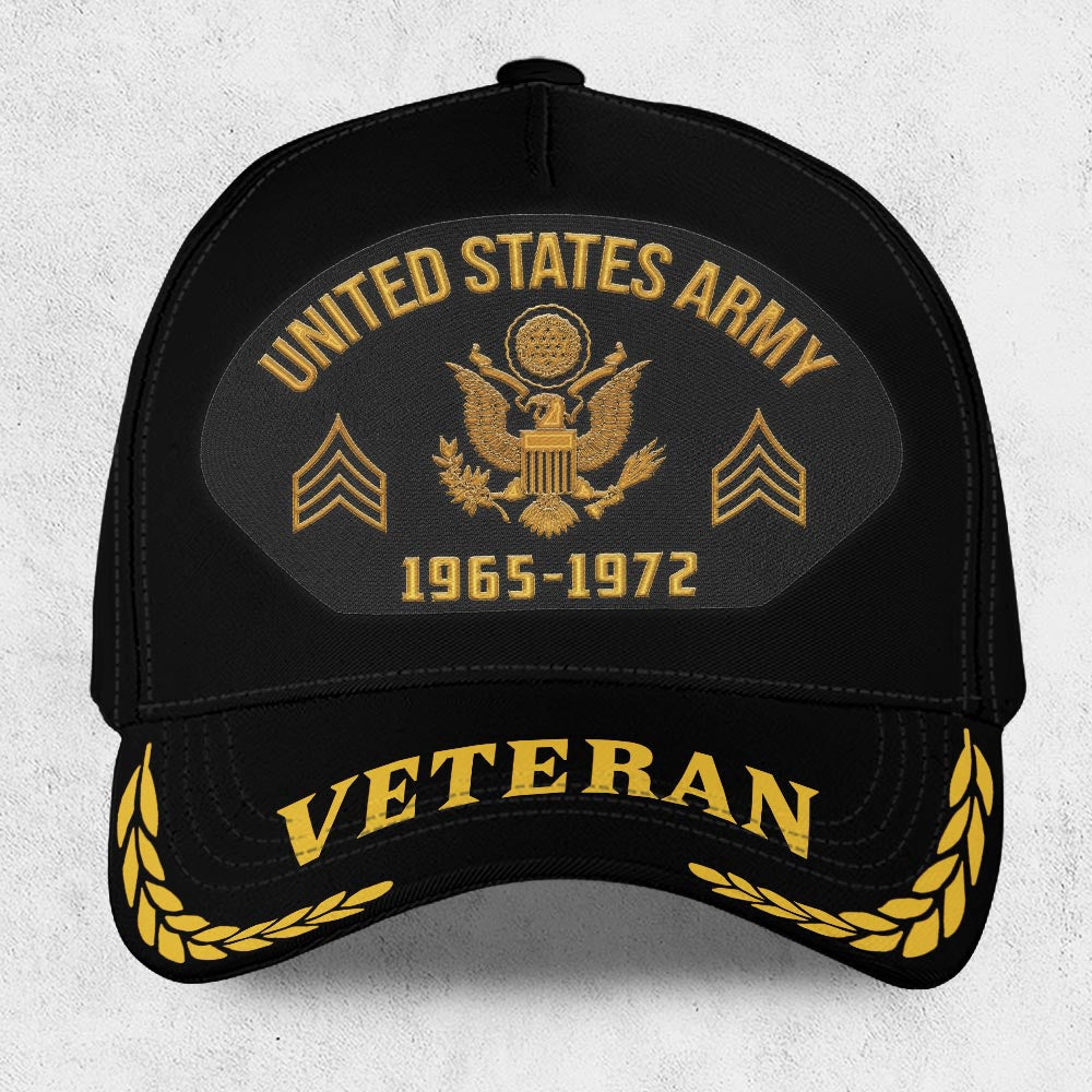 Us Army Veteran Caps, Customized  United States Army Rank Of Veteran Embroidered Cap, Embroidered Dad Hat