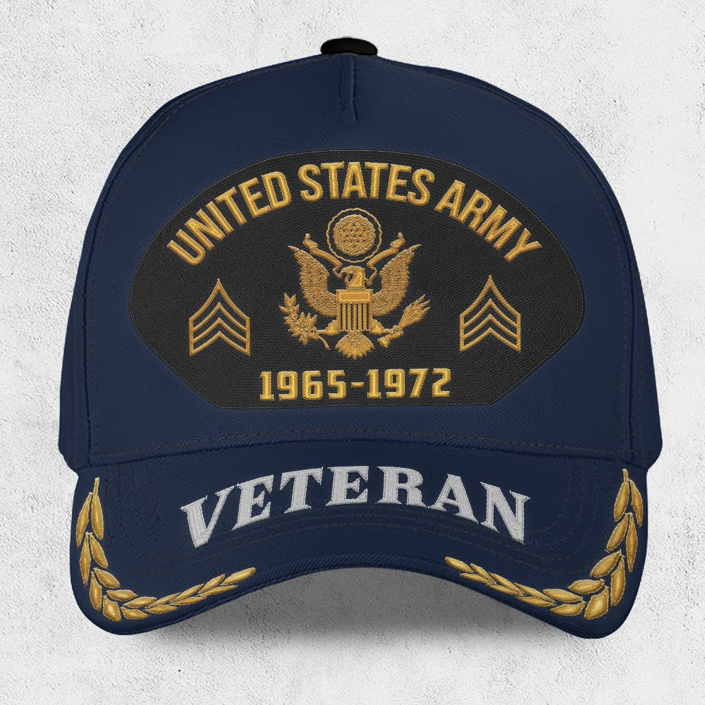 Us Army Veteran Caps, Customized  United States Army Rank, Year Embroidered Cap, Embroidered Dad Hat