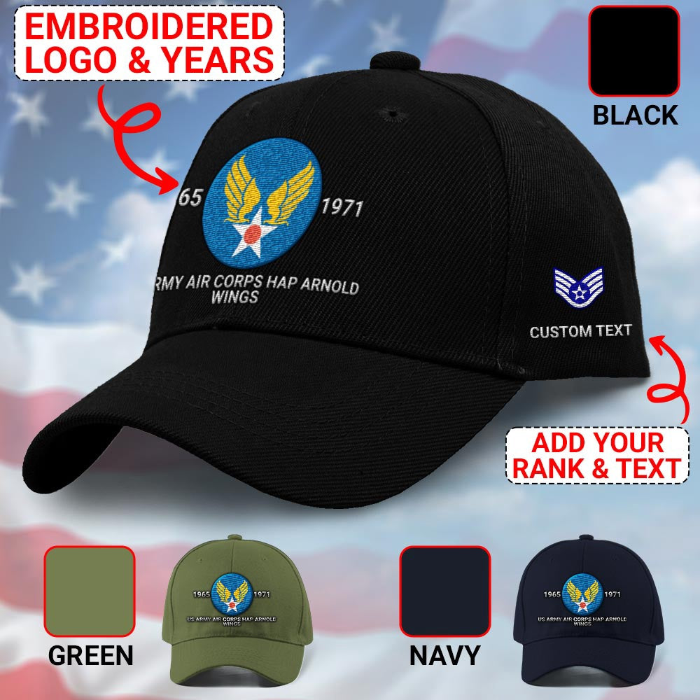 Us Army Veteran Caps, Customized Us Army Air Corps Hap Arnold Wings Embroidered Cap, Embroidered Dad Hat