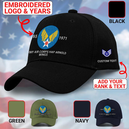 Us Army Veteran Caps, Customized Us Army Air Corps Hap Arnold Wings Embroidered Cap, Embroidered Dad Hat
