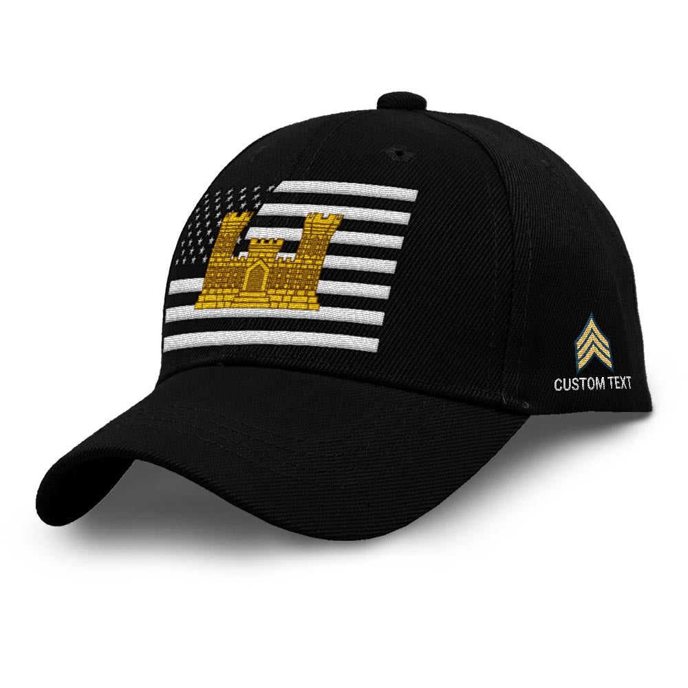 Us Army Veteran Caps, Customized  Us Army Branches On The Flag Embroidered Cap, Embroidered Dad Hat