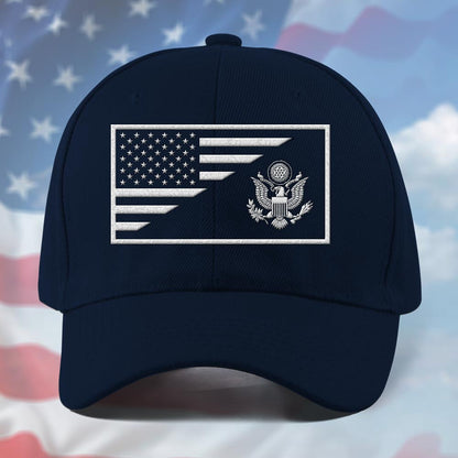 Us Army Veteran Caps, Customized  Us Army Flag Navy Embroidered Cap, Embroidered Dad Hat