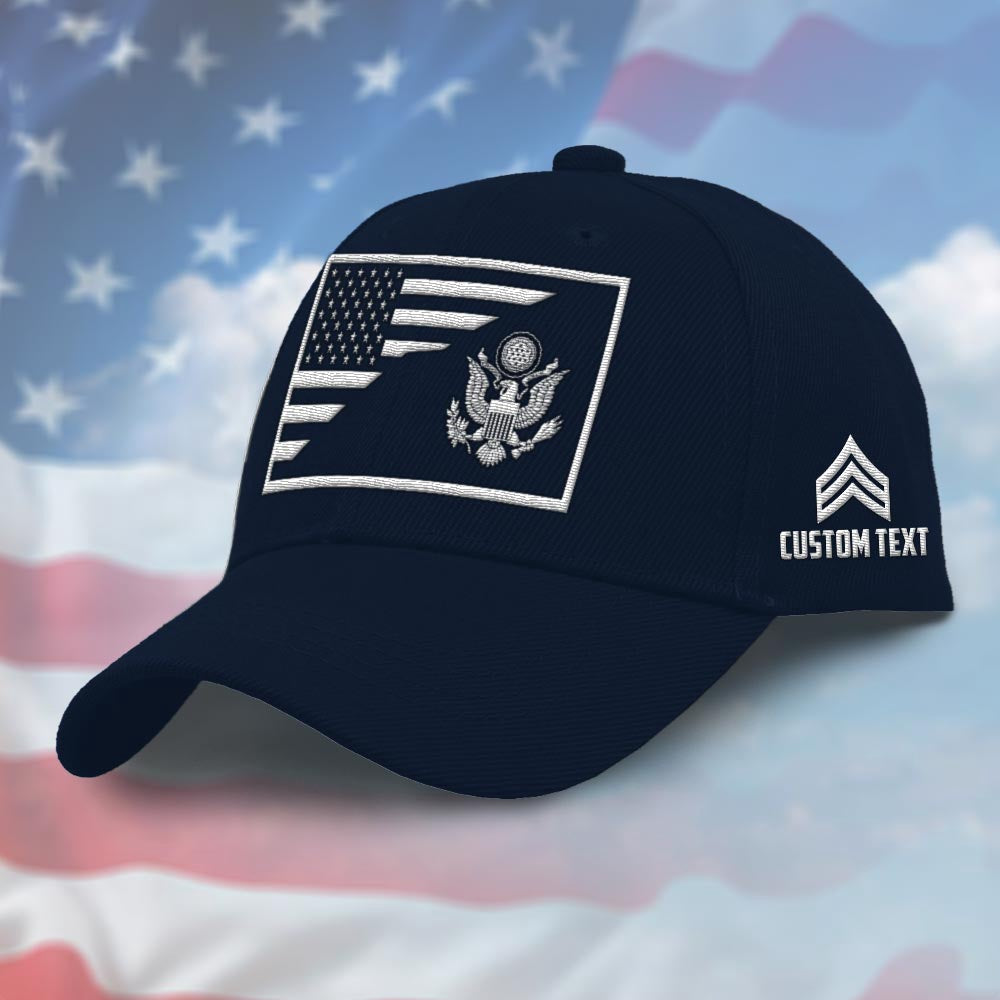 Us Army Veteran Caps, Customized  Us Army Flag Navy Embroidered Cap, Embroidered Dad Hat